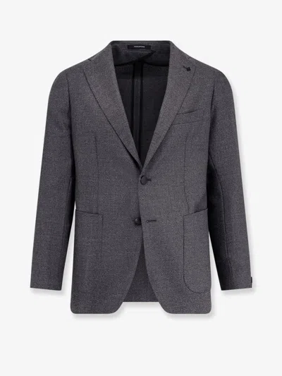 Tagliatore Single Breasted Virgin Wool Blazer In Blue