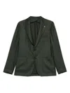 Tagliatore Single-breasted Virgin-wool Blazer In Green