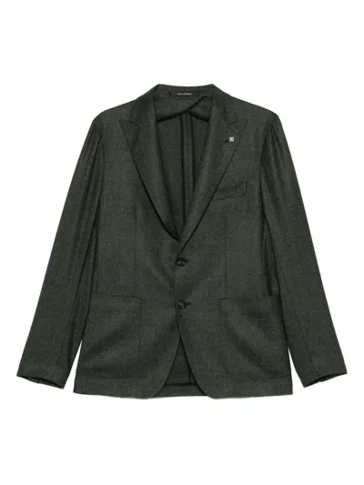 Tagliatore Single-breasted Virgin-wool Blazer In Green