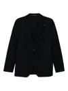 Tagliatore Single-breasted Virgin Wool Blazer In Black