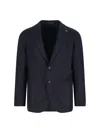 Tagliatore Patch Pocket Notch Lapel Single-breasted Blazer In Blue