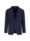Tagliatore Single-breasted Virgin Wool Blazer In Blue