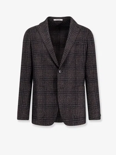 Tagliatore Single-breasted Virgin Wool Blend Blazer In Black