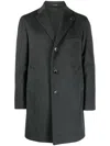 Tagliatore Single-breasted Virgin Wool Blend Coat In Grey
