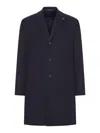 Tagliatore Single-breasted Virgin Wool Coat In Blue