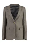 Tagliatore Single-breasted Virgin Wool Jacket In Grey