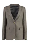 Tagliatore Single-breasted Virgin Wool Jacket In Multicolor