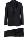 Tagliatore Single-breasted Virgin Wool Blend Suit In Blue