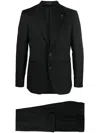 Tagliatore Black Virgin Wool Bruce Single-breasted Suit In Black