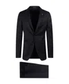 Tagliatore Single-breasted Virgin Wool Suit In Black