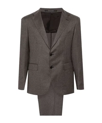 Tagliatore Single-breasted Virgin Wool Suit In Black