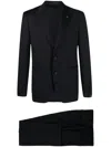 Tagliatore Single-breasted Virgin Wool Suit In Blue