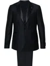 Tagliatore Single-breasted Wool Suit In Blue