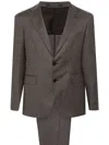 Tagliatore Single-breasted Virgin Wool Suit In Brown