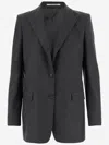 Tagliatore Single-breasted Wool And Silk Jacket In Black