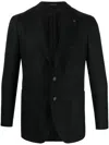 Tagliatore Single-breasted Wool Blazer In Black