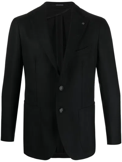 Tagliatore Single-breasted Wool Blazer In Black