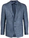 Tagliatore Single-breasted Wool Blazer In Blau