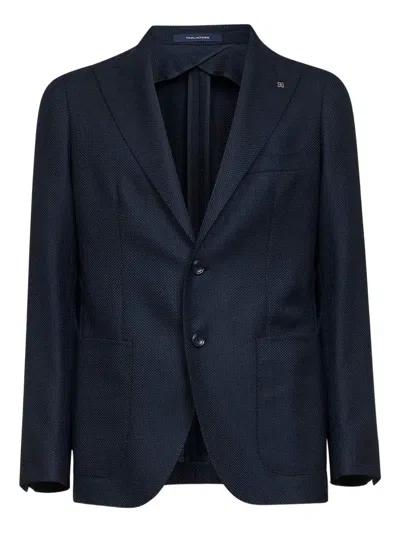 Tagliatore Single-breasted Wool Blazer In Blue