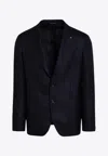 Tagliatore Single-breasted Wool Blazer In Blue
