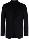 Tagliatore Wool Single Breasted Blazer In Blue