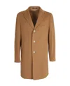 Tagliatore Single-breasted Wool-blend Coat In Brown