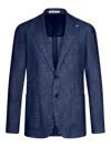 Tagliatore Single Breasted Wool Blend Jacket In Azul