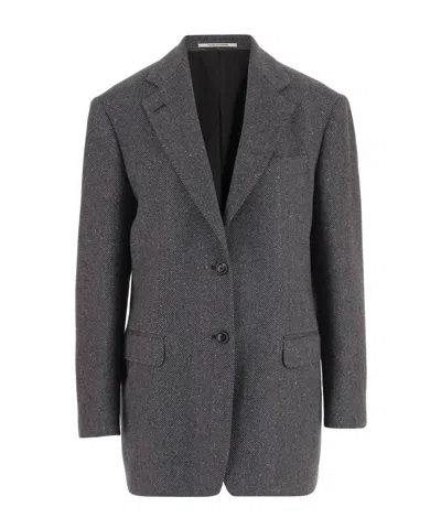 Tagliatore Single-breasted Wool Blend Jacket In Gray