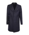 Tagliatore Single-breasted Wool Chacemire Coat In Black