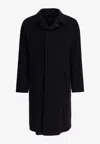 Tagliatore Mid-length Coat With Notch Lapel And Pockets In Black