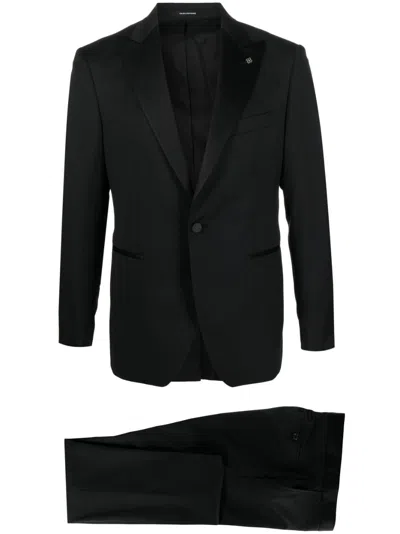 Tagliatore Single-breasted Wool Dinner Suit In Schwarz