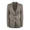 Tagliatore Single-breasted Wool Herringbone Blazer In Gray