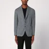 Tagliatore Grey Single-breasted Jacket Herringbone Pattern In Black