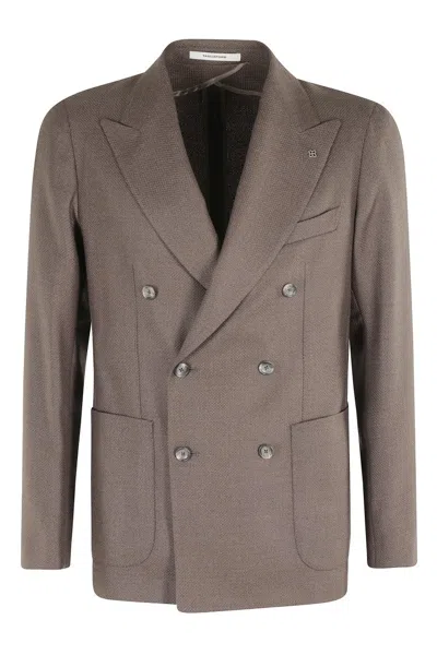 TAGLIATORE SINGLE-BREASTED WOOL HOPSACK
