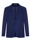 Tagliatore Single Breasted Wool Jacket In Blue