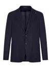 Tagliatore Brooch-detail Single-breasted Blazer In Blue
