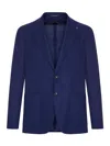 Tagliatore Single Breasted Wool Jacket In Blue
