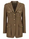 Tagliatore Single-breasted Wool Jacket In Brown