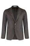 Tagliatore Single-breasted Wool Jacket In Brown