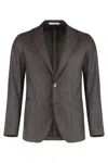 Tagliatore Single-breasted Wool Jacket In Brown
