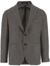 Tagliatore Houndstooth Patterned Single-breasted Blazer In Gray