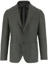 Tagliatore Single Breasted Wool Jacket In Green