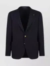 Tagliatore Single-breasted Wool Jacket With Lapel Collar In Blue