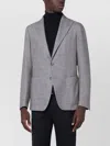 Tagliatore Taupe Single-breasted Jacket In Wool And Silk Blend In Gray