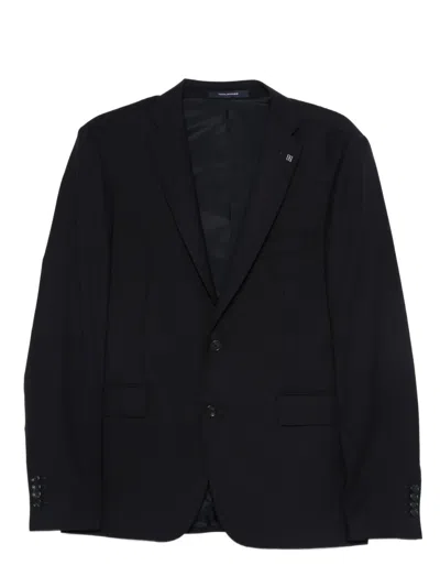 Tagliatore Single-breasted Wool Suit In Black