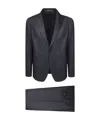 Tagliatore Single-breasted Jacket Black Suit In Black