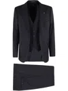 Tagliatore Single Breasted Wool Suit In Black