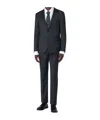 Tagliatore Gray Single-breasted Wool Suit In Blue