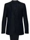 Tagliatore Single-breasted Wool Suit In Blue