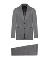 Tagliatore Single-breasted Wool Suit In Gray